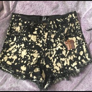Your Eyes Lie upcycle bleached shorts